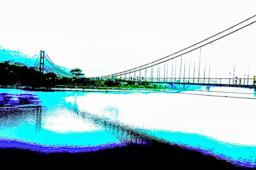 吊桥,山,铁索桥,河,湖,透视,素材,平面设计