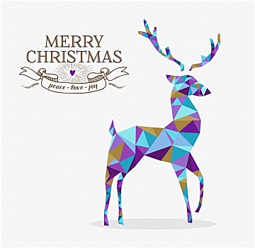 圣诞快乐,驯鹿,三角形,时尚人士,折纸
