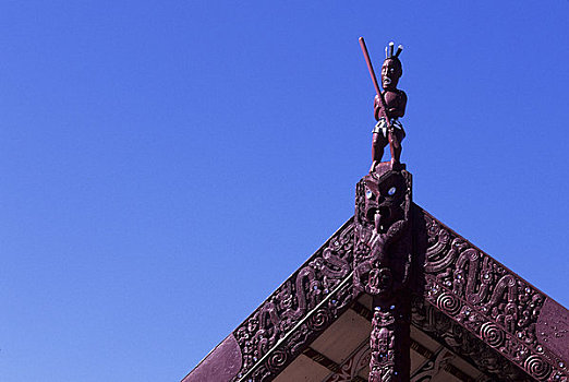 新西兰,罗托鲁瓦,会面,房子,雕刻,尖顶