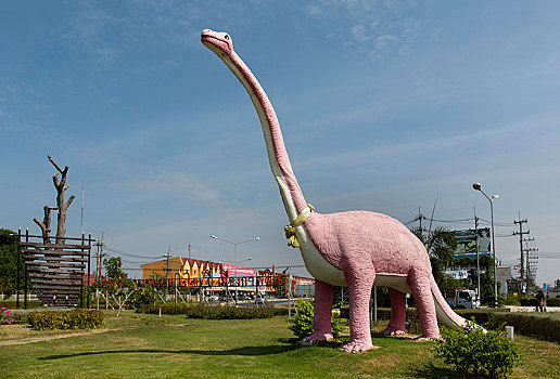 恐龙,雕塑,入口,乡村,泰国,亚洲