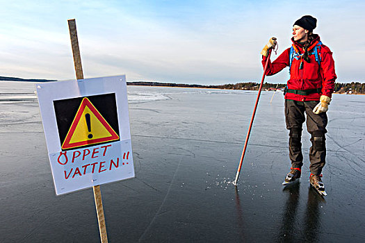 警告标识,冰,滑冰,背景