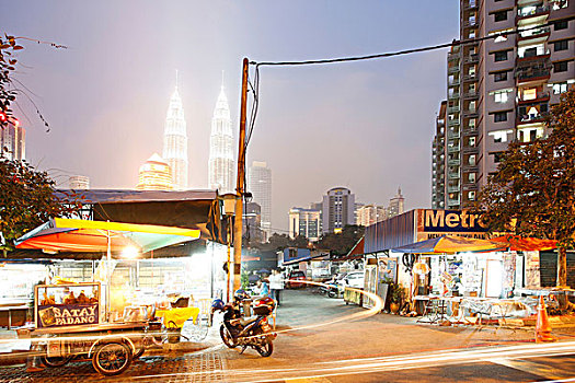 吉隆坡,双子塔,背景,马来西亚