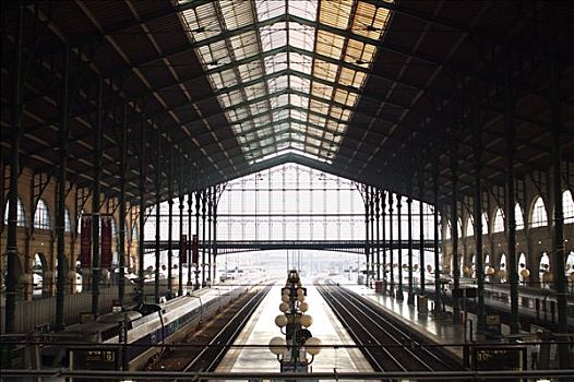 图像,巴黎,北站,火车,码头