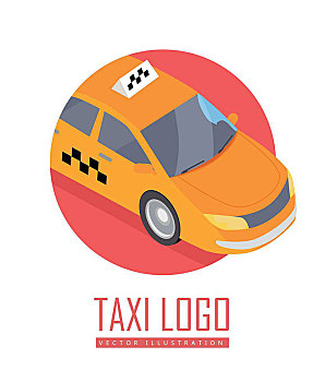 出租车,汽车,矢量,象征,凸起,橙色,城市,插画,隔绝,白色背景,背景,游戏,环境,运输,标识,设计