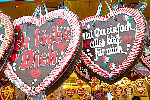 心形姜饼,慕尼黑,上巴伐利亚,巴伐利亚,德国,欧洲