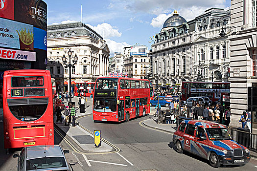 交通,双层汽车,出租车,伦敦,英格兰,英国,欧洲