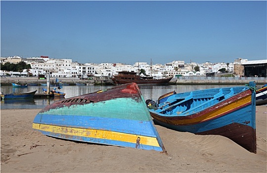 渔船,海滩,拉巴特,摩洛哥