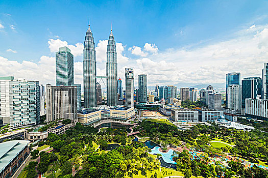 天际线,双子塔,吉隆坡,马来西亚