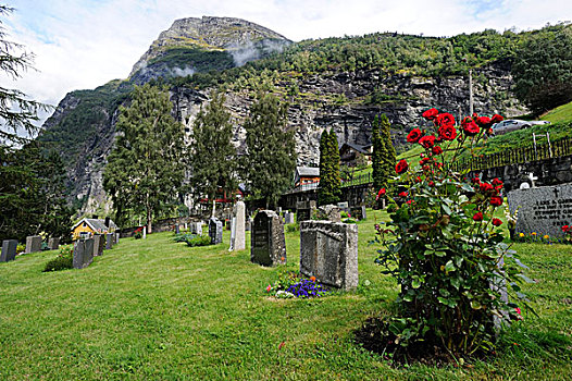 教堂,墓地,峡湾,世界遗产,挪威,斯堪的纳维亚,北欧