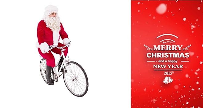 合成效果,图像,愉悦,圣诞老人,骑自行车