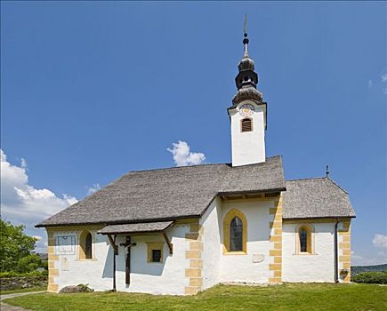 教堂,玛丽亚,湖,卡林西亚,奥地利,欧洲