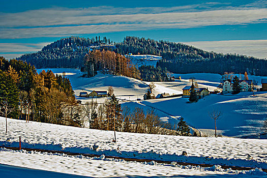 冬季风景,阿彭策尔,瑞士,欧洲