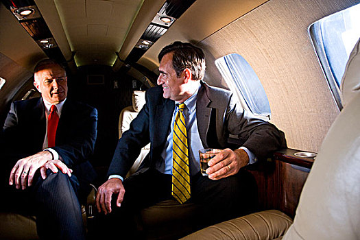 商务人士,饮料,私人飞机,飞机