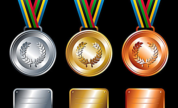 金色,银,青铜,奖牌,背景