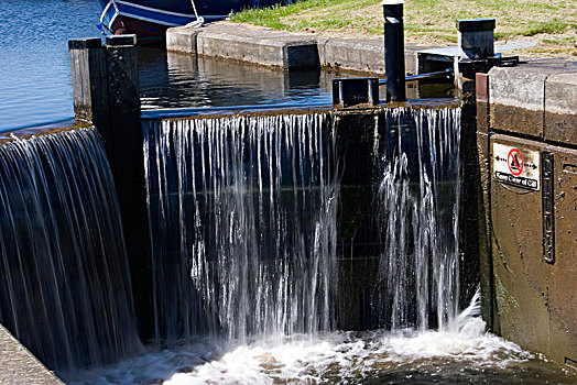 锁,大门,运河,靠近,苏格兰,2009年,艺术家