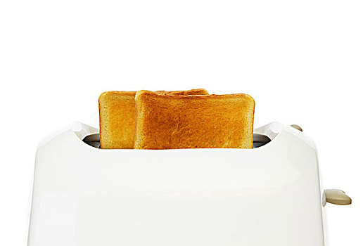 面包,烤面包机,隔绝,白色背景