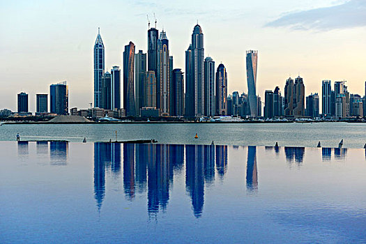阿联酋,迪拜,摩天大楼,天际线