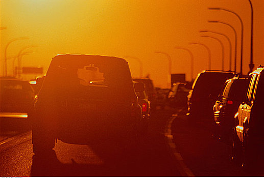 公路,交通,日落