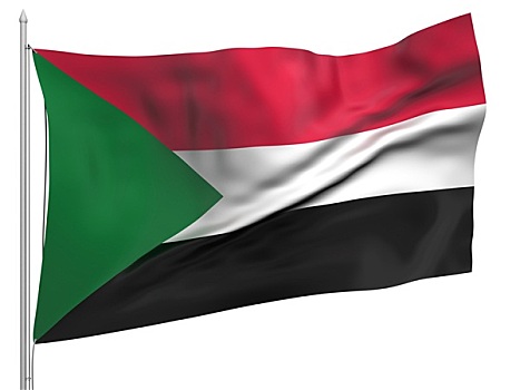 飞,旗帜,苏丹,国家