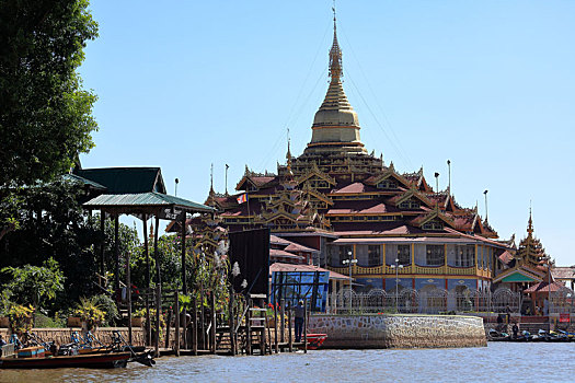 佛教寺庙,茵莱湖,缅甸