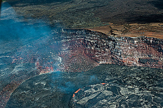 航拍,夏威夷大岛,夏威夷火山国家公园,夏威夷,美国