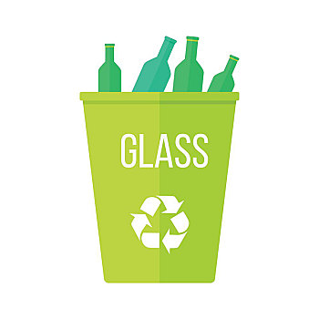 绿色,再生,垃圾箱,玻璃,象征,塑料制品,垃圾桶,垃圾,再循环,环保,矢量,插画