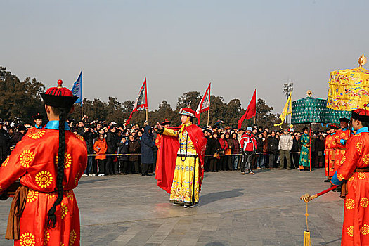 春节在天坛公园举行的祭天表演