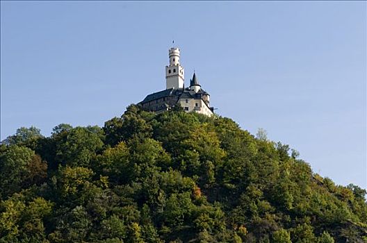 城堡,高处,莱茵河中游,山谷,莱茵兰普法尔茨州,德国