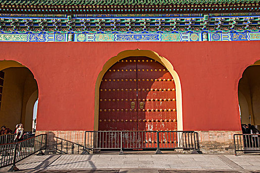 北京天坛公园祈年殿宫门大门