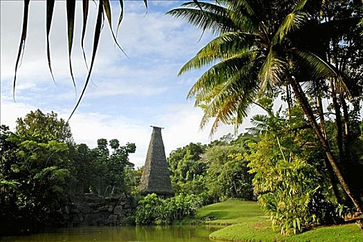 斐济,维提岛,珊瑚海岸,太平洋,港口,艺术,乡村,高,草屋,河岸