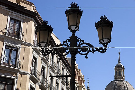 灯,正面,建筑,萨拉戈萨,阿拉贡,西班牙