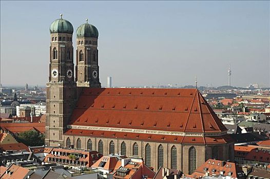 风景,圣母教堂,圣母大教堂,慕尼黑,巴伐利亚,德国