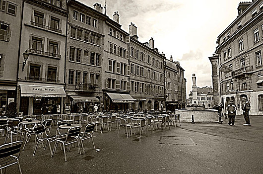 街道,广场,日内瓦,瑞士