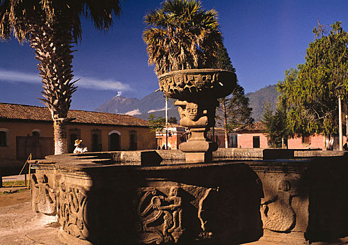 喷泉,安提瓜岛,危地马拉