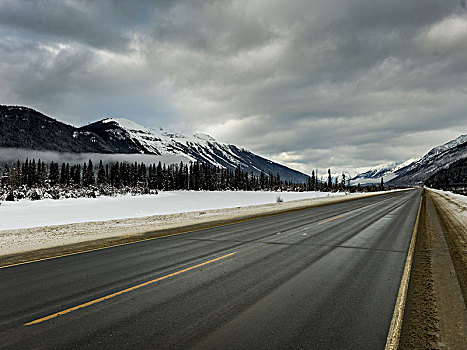 道路,通过,积雪,风景,地区性,地区,公路,不列颠哥伦比亚省,加拿大