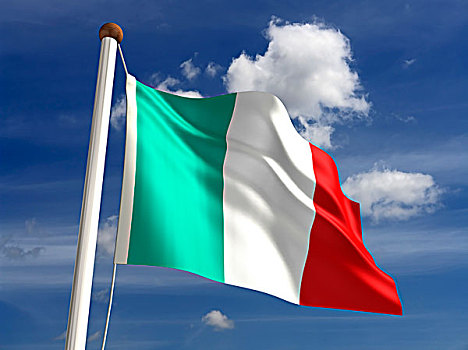 意大利,旗帜,裁剪,小路