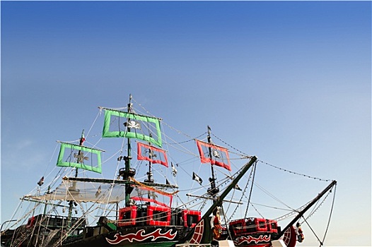 海盗,船,切削,图像,蓝天,上方