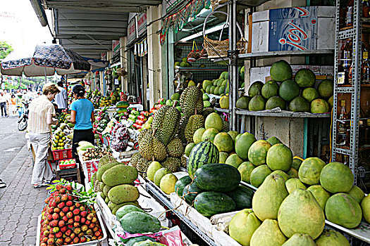 新鲜,水果,市场,胡志明市,越南