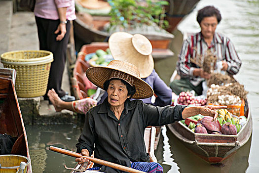 亚洲,泰国,水上市场