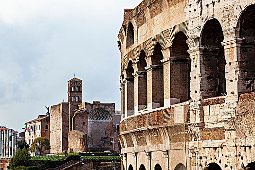 老,石墙,建筑,教堂,罗马,意大利