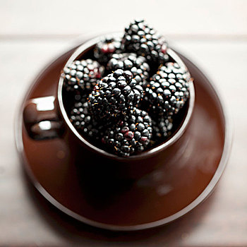 黑莓,杯子,俯视