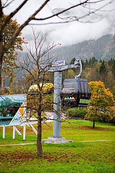 德国美丽的国王湖园区内展示的缆车车厢