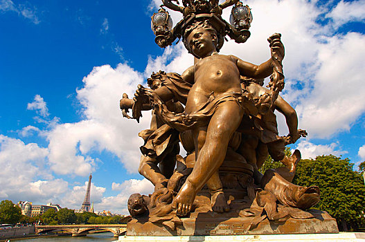 亚历山大三世,雕塑,巴黎,法国,欧洲
