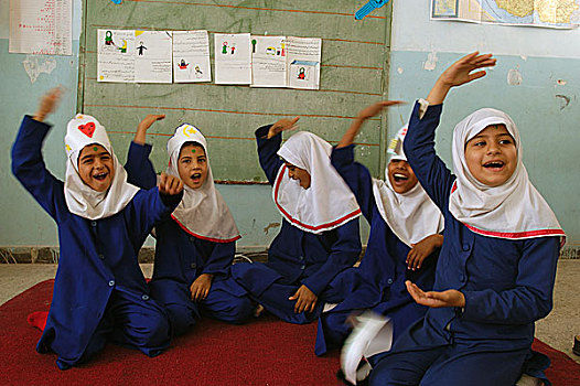 女孩,角色扮演,不同,诗歌,学习班,分数,联合国儿童基金会,全球,教育,参加,小学