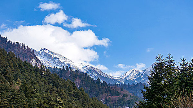 九寨沟的雪山