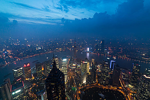 上海鸟瞰,nightview