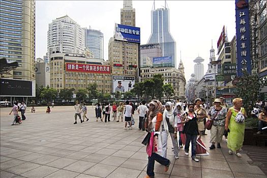 游客,南京东路,上海,中国