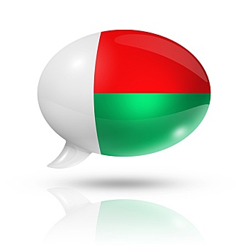 马达加斯加,旗帜,对话气泡框