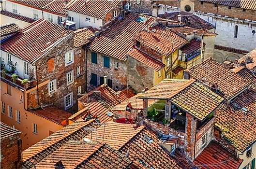 特写,风景,传统,意大利,城镇,屋顶