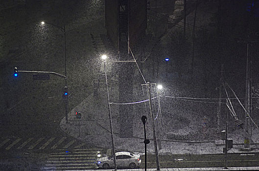 夜晚雪景